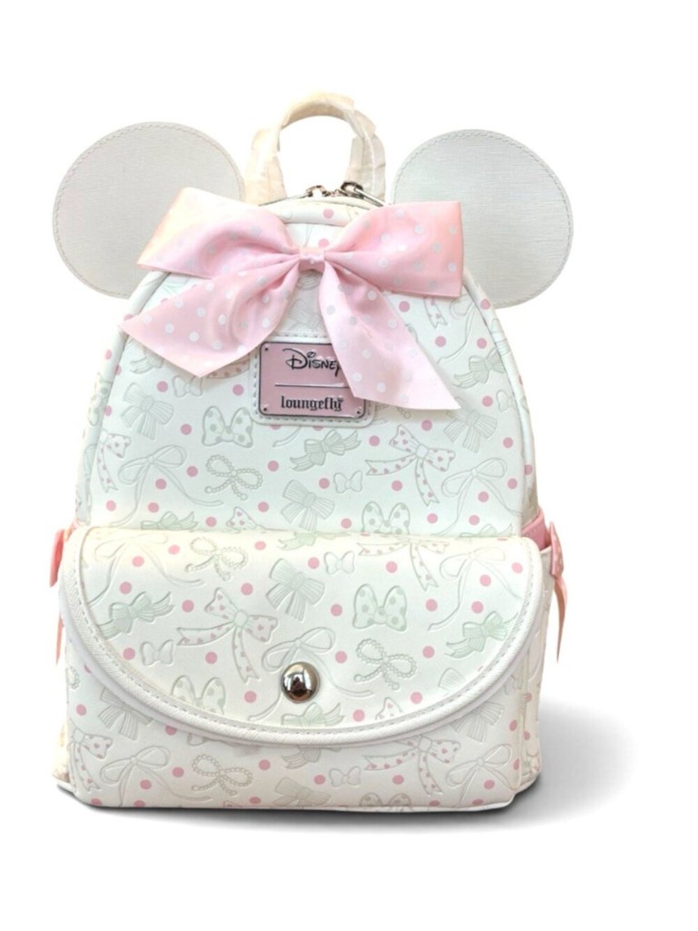 Loungefly Disney Minnie Mouse Bows & Ribbons Mini Backpack Pink Polka Dots NWT